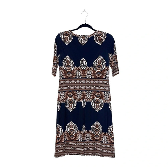 INC International Concepts Black Boho Print Knee-length Shift Dress 6 Women’s - Picture 7 of 11